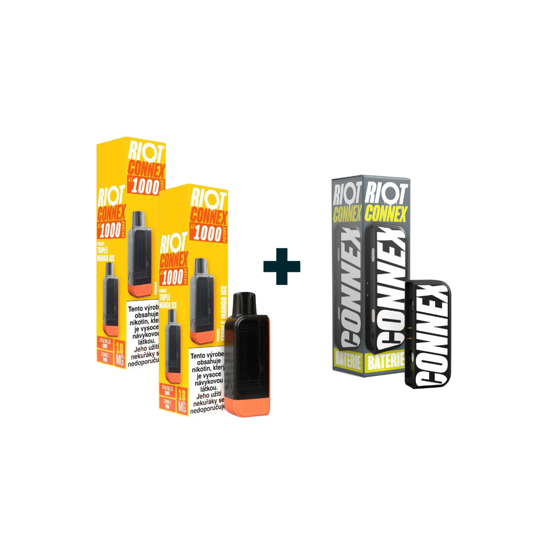 Starterkit RIOT CONNEX - 2x POD Triple Mango Ice 18mg + 1x baterie