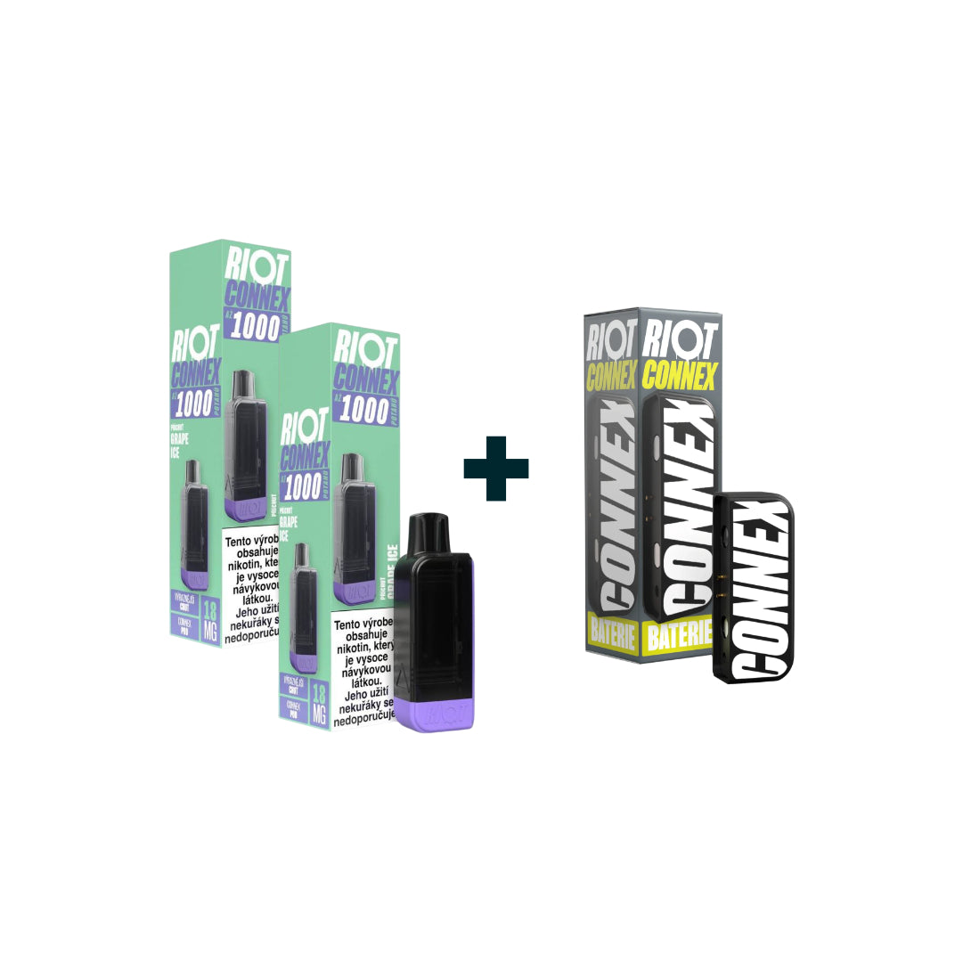 Starterkit RIOT CONNEX - 2x POD Grape Ice 18mg + 1x baterie