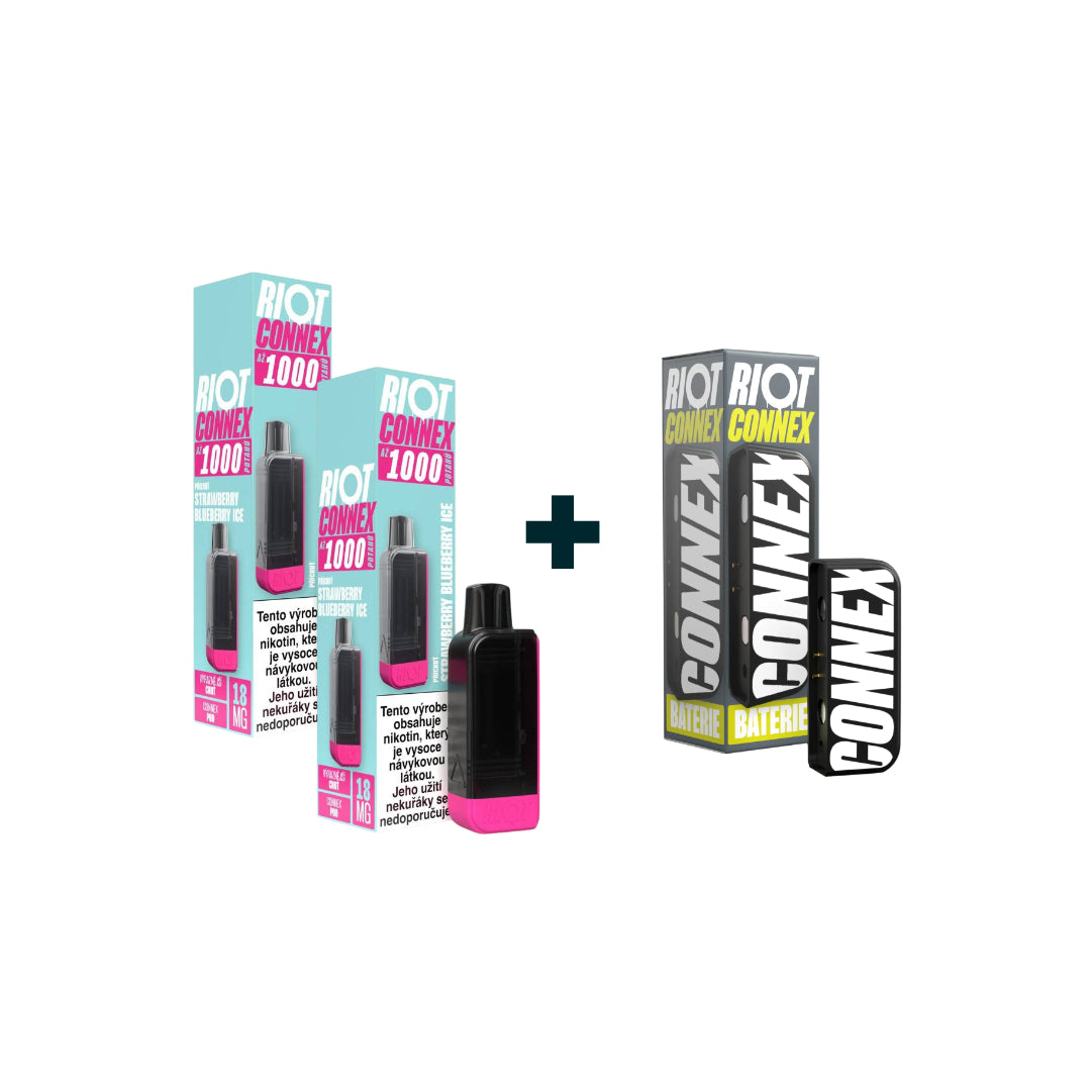 Starterkit RIOT CONNEX - 2x POD Strawberry Blueberry Ice 18mg + 1x baterie