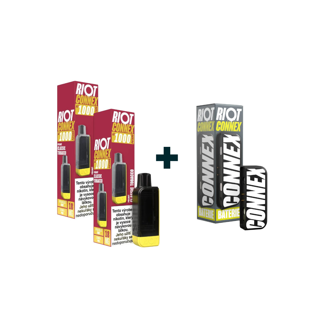 Starterkit RIOT CONNEX - 2x POD Classic Tobacco 18mg + 1x baterie