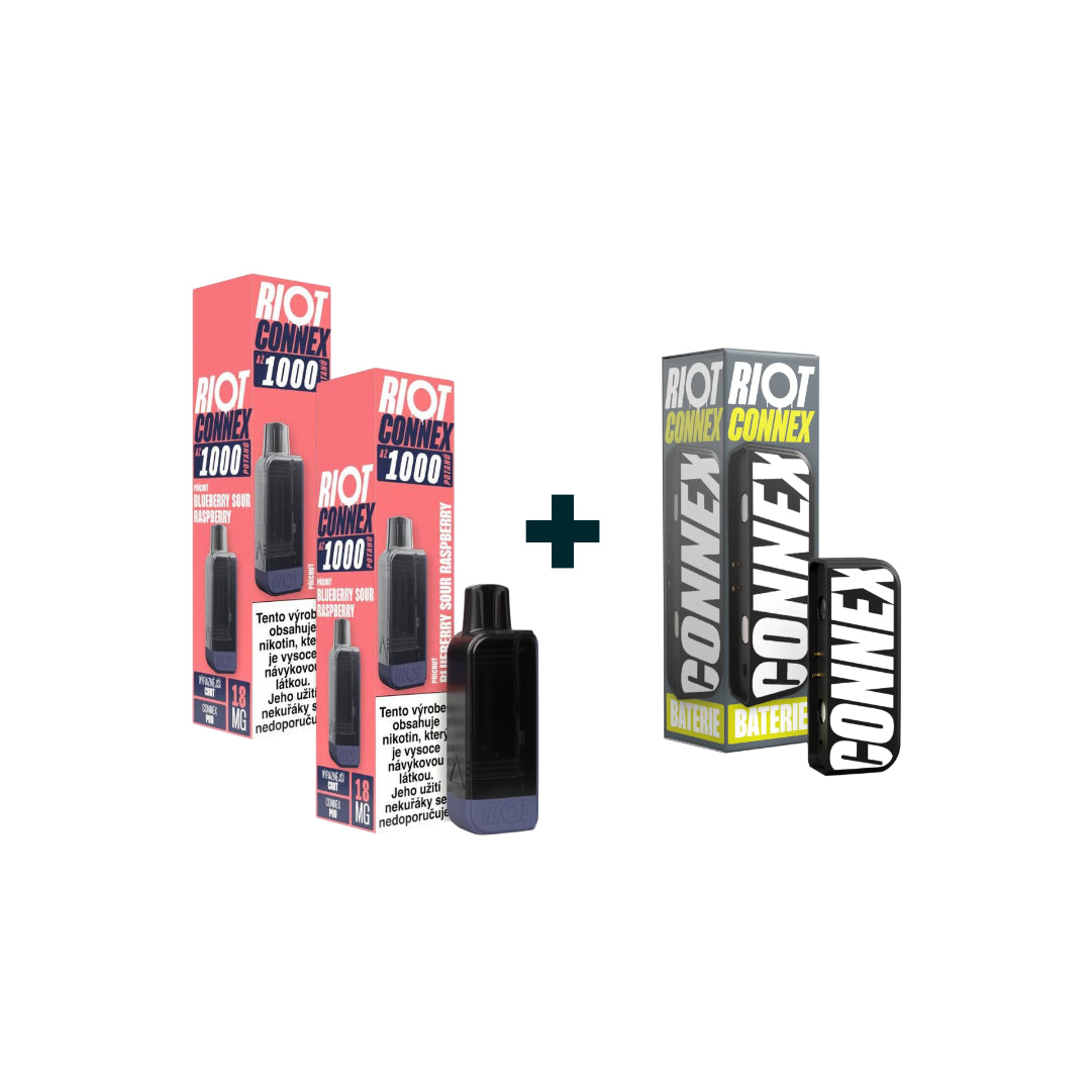 Starterkit RIOT CONNEX - 2x POD Blueberry Sour Raspberry 18mg + 1x baterie